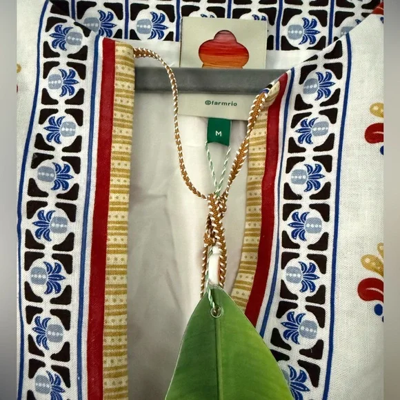 FARM Rio White Tunic with Red, Blue & Mustard Trim - Picture 3 of 4